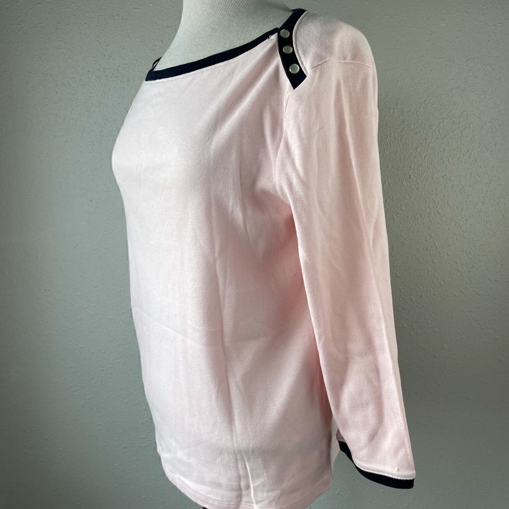NWT Lauren Ralph Lauren Pink & Navy Blue Top